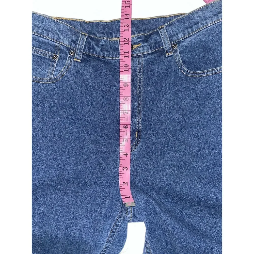 LL Bean Womens High Rise Tapered Leg Jean Classic Mom Jeans Blue Comfort Size 12 - Picture 13 of 15